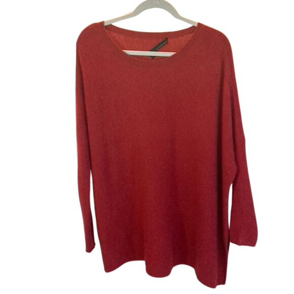 360 Cashmere Red Oversized Sweater, Size Medium - Picture 1 of 4
